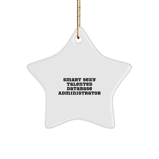 Smart Sexy Talented Database Administrator Christmas Star Ornament for Gifts for Him, Funny Quote Gifts from Friends, Family, Men, Coworkers, Unique Christmas Unique Gifts - Image 1