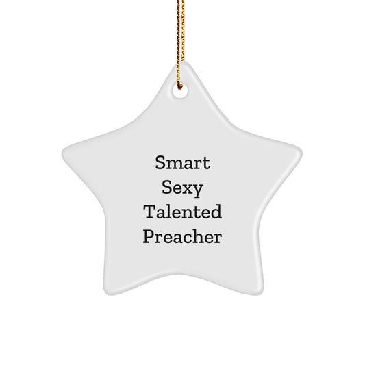 Funny Preacher Gifts from Men for Star Ornament Christmas Unique - Image 1