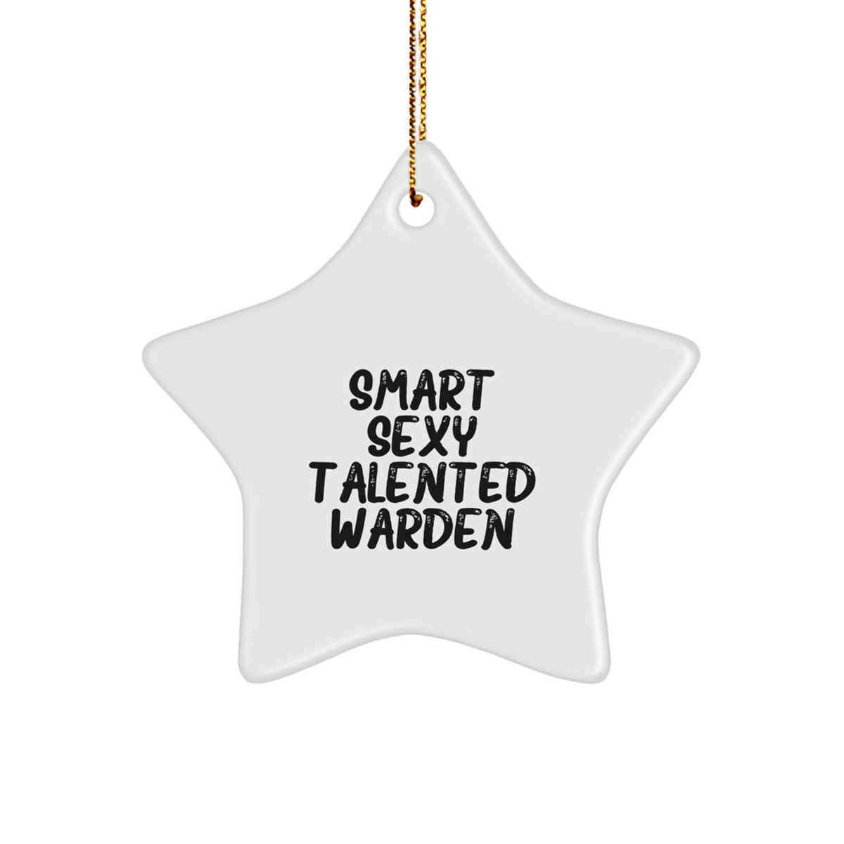Funny Warden Gifts from Friends for Christmas, Gifts for Smart Sexy Talented Warden, Star Ornament for Christmas Tree - Image 1