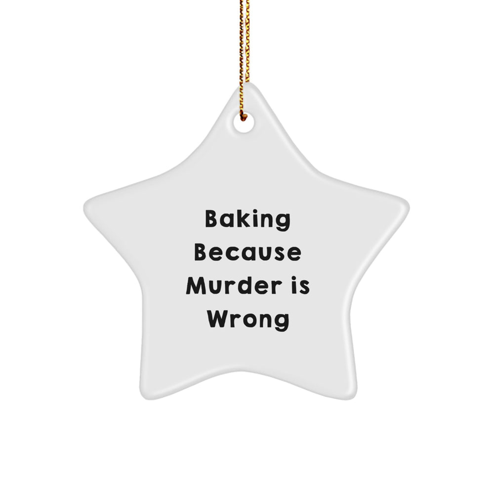 Funny Baking Gifts for Him from Friends and Family, Star Ornament for Christmas Unique Baking Enthusiasts - Image 1