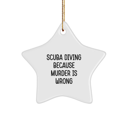 Funny Scuba Diving Star Ornament Gifts from Men to Scuba Diving Enthusiasts During Christmas Unique - Image 1