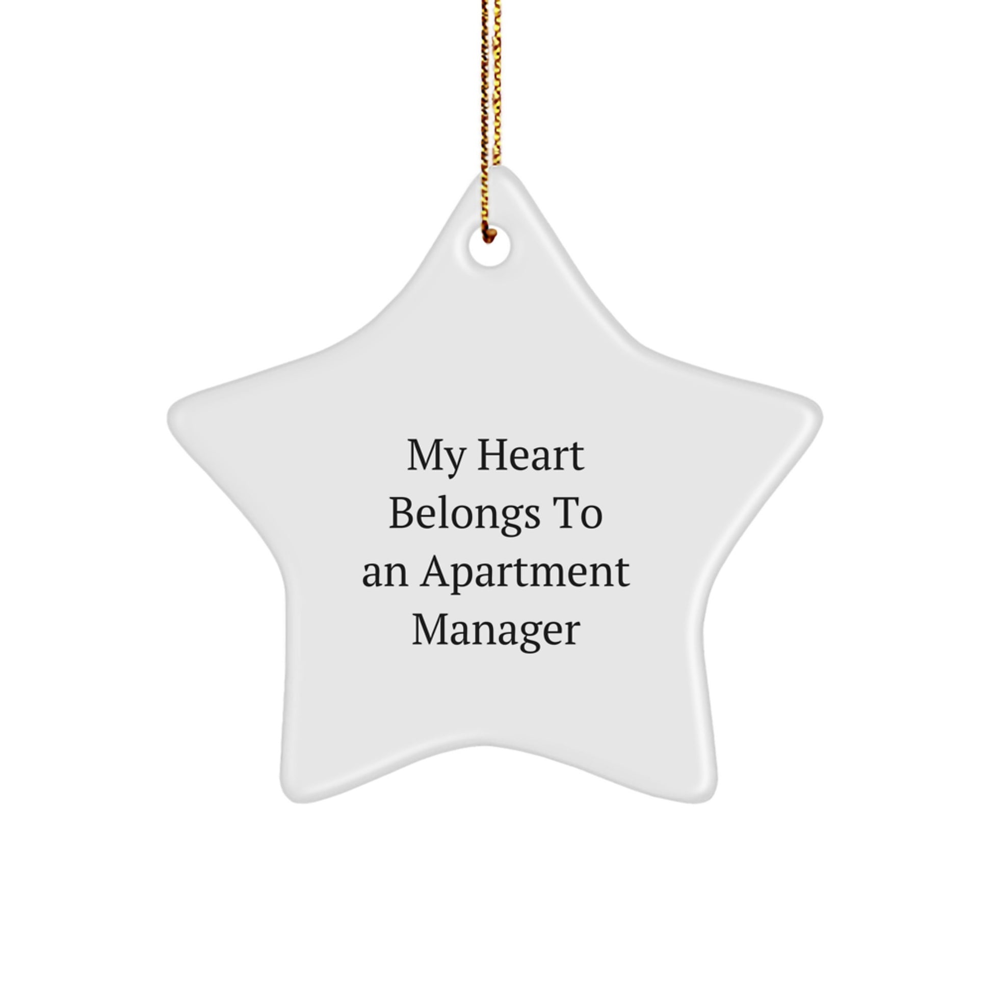 Funny Star Ornament Gifts for Apartment Manager - 'My Heart Belongs To An Apartment Manager' Christmas Unique Gifts from Friends to Family - Image 1