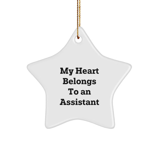 Assistant Star Ornament Keepsake Christmas Unique Gift My Heart Belongs To - Image 1