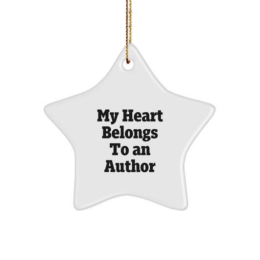 Christmas Unique Gift Star Ornament for Her – My Heart Belongs To an Author - Image 1