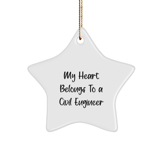 Funny Civil Engineer Gifts from Men to Civil Engineer Star Ornament for Christmas Unique Decorations - Image 1