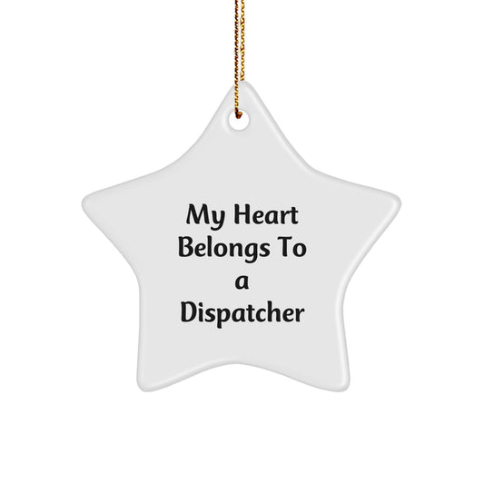 Christmas Dispatcher Gifts from Family, Dispatcher Star Ornament Funny Quote, Star Shaped Ornament for Dispatcher - Image 1