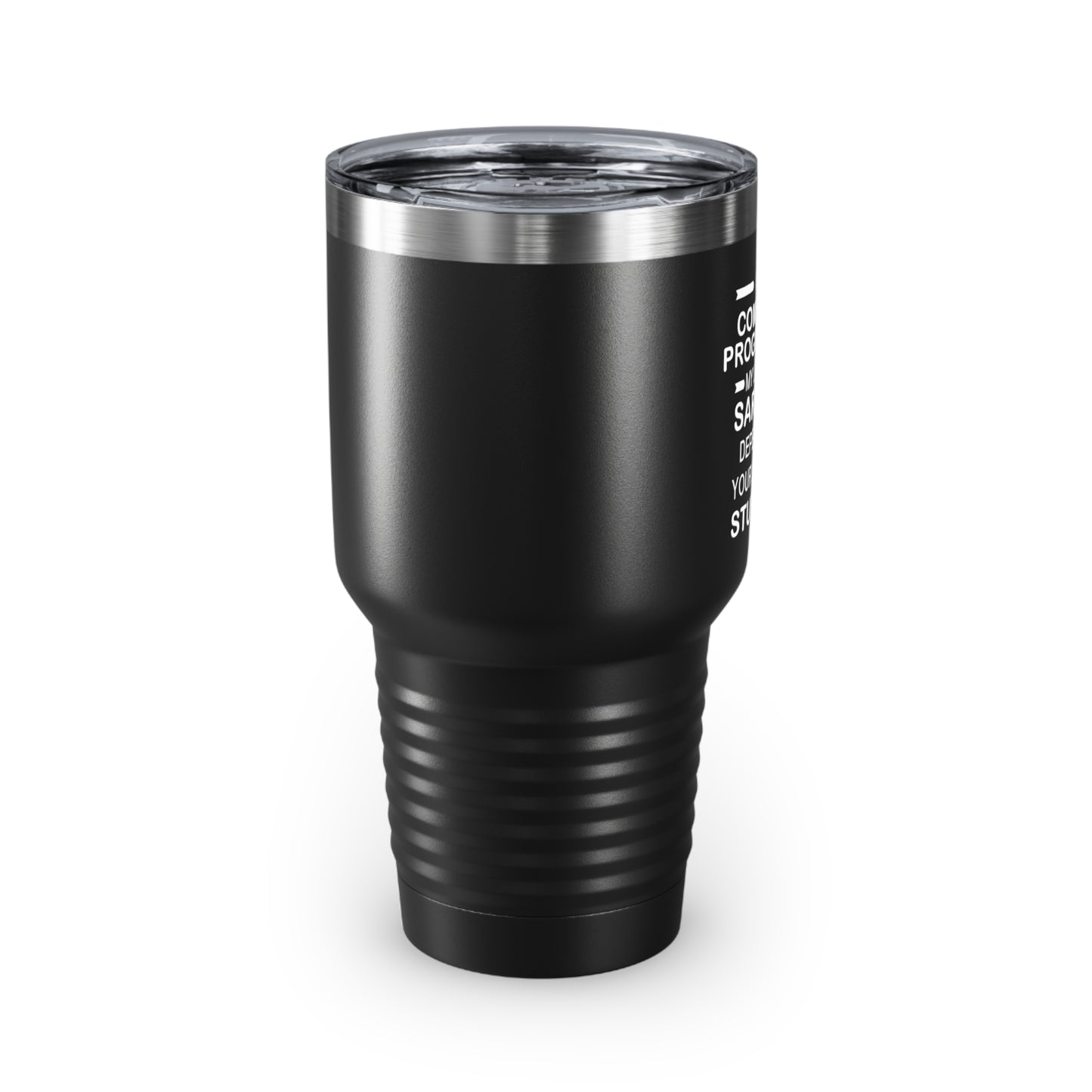 Funny Computer support specialist Black Stainless Steel Tumbler - My Level of Sarcasm Travel Mug - Birthday Gifts For Coworkers, Colleagues, Men, Women, Mom, Dad