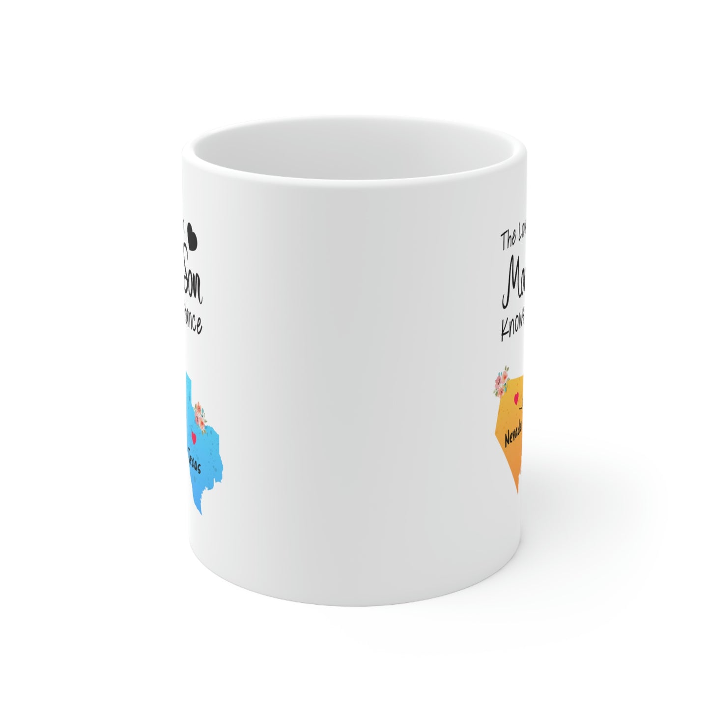 Nevada Texas Mother's Day Gifts - Love Mom & Son - Long Distance Home State 11 OZ Coffee Mug for Mom
