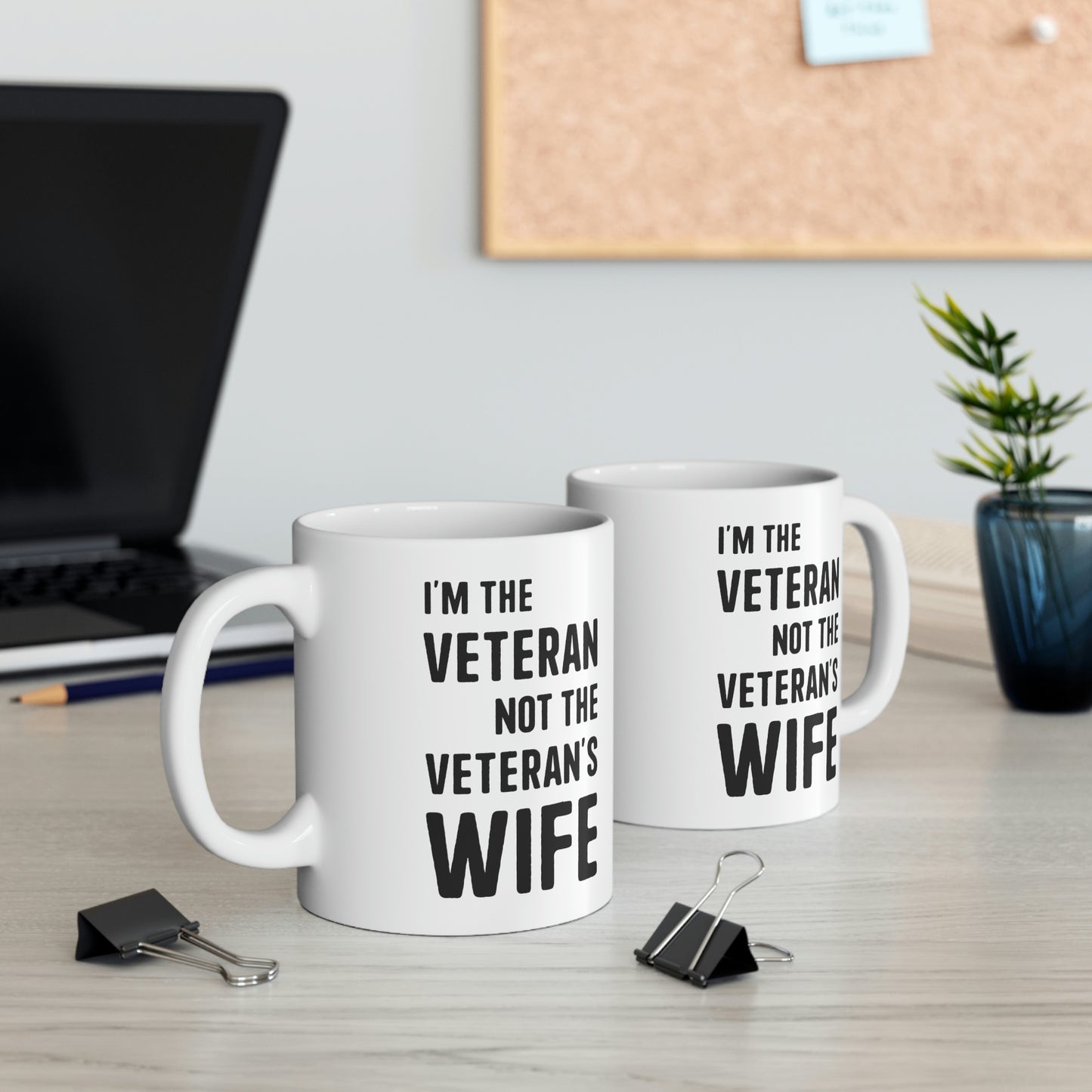 Veteran Coffee Mug - I'm the Veteran Not the Veteran's wife Cup - Retirement Gifts for Vietnam Army Navy Veterans