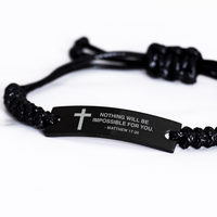 Load image into Gallery viewer, Bible Verse Rope Bracelet, Nothing Will Be Impossible For You, Matthew 17:20, Inspirational Christian Gifts For Men Women

