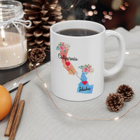 Load image into Gallery viewer, California Idaho Gifts, Long Distance State, State to State 11 OZ Coffee Mug, Christmas Gifts for Mom and Dad, Away from Family, Away from Hometown
