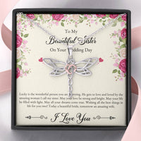 Load image into Gallery viewer, Bride Gifts, I Love You, Dragonfly Necklace For Women, Wedding Day Thank You Ideas From Sister
