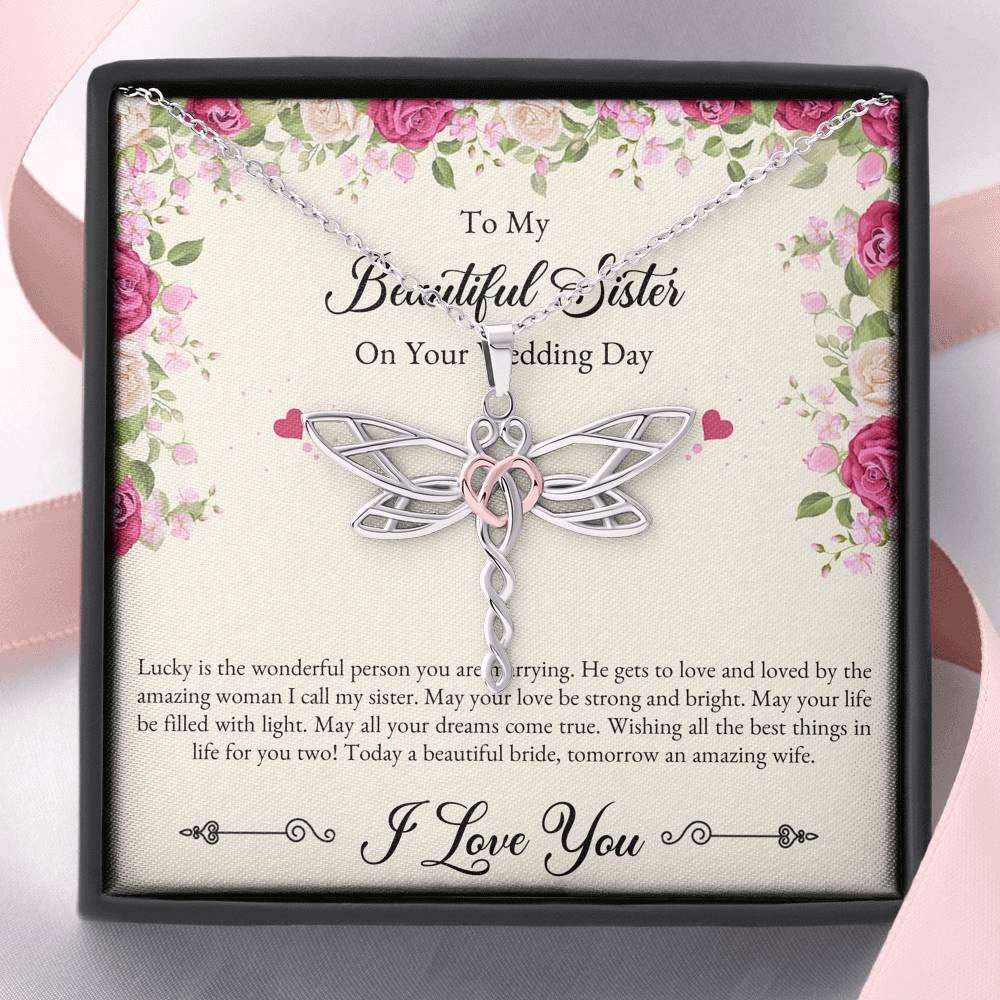 Bride Gifts, I Love You, Dragonfly Necklace For Women, Wedding Day Thank You Ideas From Sister