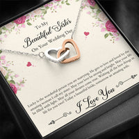 Load image into Gallery viewer, Bride Gifts, I Love You, Interlocking Heart Necklace For Women, Wedding Day Thank You Ideas From Sister
