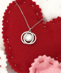 Load image into Gallery viewer, Badass Girlfriend Necklace, 1 Year Anniversary For Girlfriends Unique Gifts, Beautiful Birthday Gifts for Her Romantic, To My Badass Girlfriend Double Crystal Circle Necklace For Women
