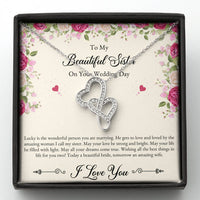 Load image into Gallery viewer, Bride Gifts, I Love You, Double Heart Necklace For Women, Wedding Day Thank You Ideas From Sister
