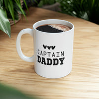 Load image into Gallery viewer, Navy Veteran Gifts - Captain Daddy – Navy Veteran White Coffee Mug, Tea
