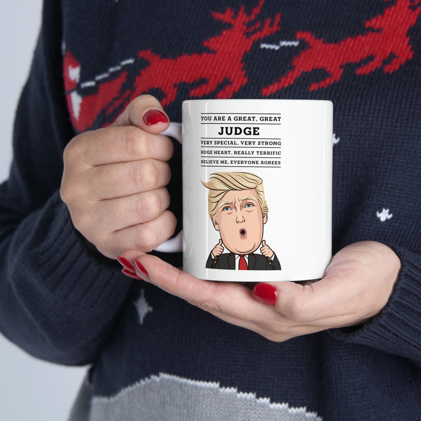 Funny Judge Donald Trump Coffee Mug - President Novelty Christmas Gift Idea for Men Women