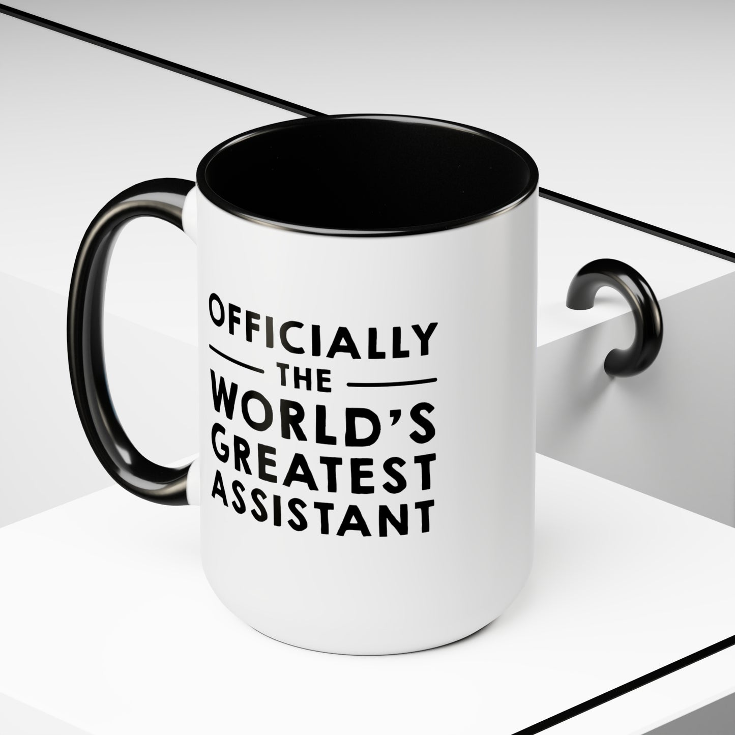 Assistant Two Tone Coffee Mug - Officcially The World's Greatest Assistant - Administrative Assistant Gifts For Women Men