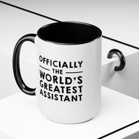 Load image into Gallery viewer, Assistant Two Tone Coffee Mug - Officcially The World&#39;s Greatest Assistant - Administrative Assistant Gifts For Women Men
