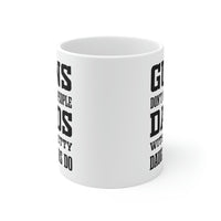 Load image into Gallery viewer, Funny Fathers Day Coffee Mug - Guns don&#39;t kill people Dads with pretty daughters do - Novelty Sarcasm Gift for Dad
