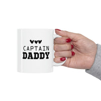 Load image into Gallery viewer, Navy Veteran Gifts - Captain Daddy – Navy Veteran White Coffee Mug, Tea
