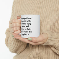 Load image into Gallery viewer, Funny Inspector Coffee Mug, Arguing With An Inspector Is Like Wrestling A Pig In The Mud - Best Sarcasm Gifts and Sarcasm For Men Women Math Inspector
