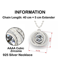 Load image into Gallery viewer, Badass Girlfriend Necklace, 1 Year Anniversary For Girlfriends Unique Gifts, Beautiful Birthday Gifts for Her Romantic, To My Badass Girlfriend Double Crystal Circle Necklace For Women
