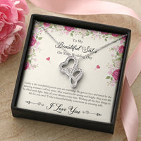 Load image into Gallery viewer, Bride Gifts, I Love You, Double Heart Necklace For Women, Wedding Day Thank You Ideas From Sister
