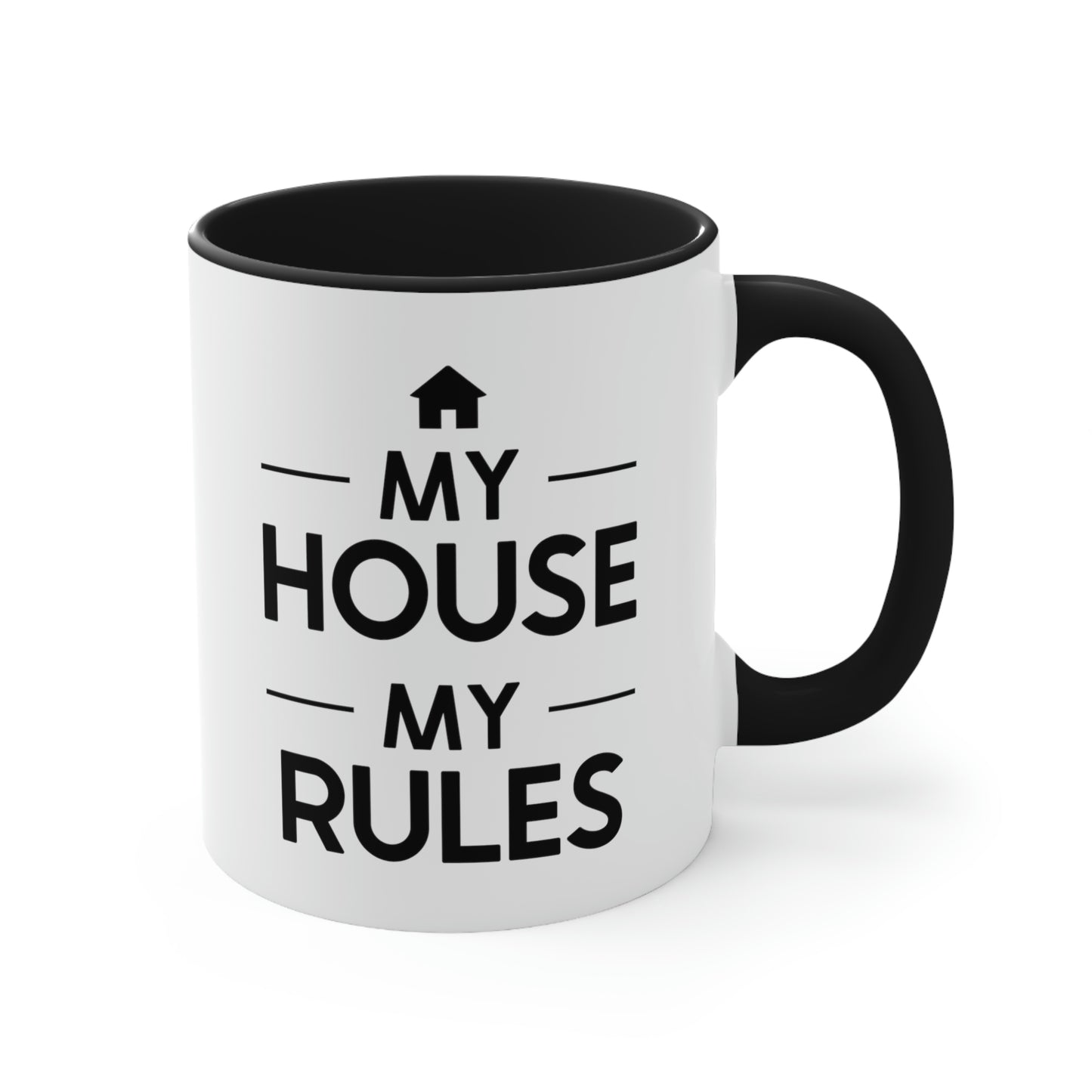 Fathers Day Two Tone Coffee Mug, My House My Rules, Unique Gifts For Dad From Daughter Son