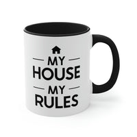 Load image into Gallery viewer, Fathers Day Two Tone Coffee Mug, My House My Rules, Unique Gifts For Dad From Daughter Son
