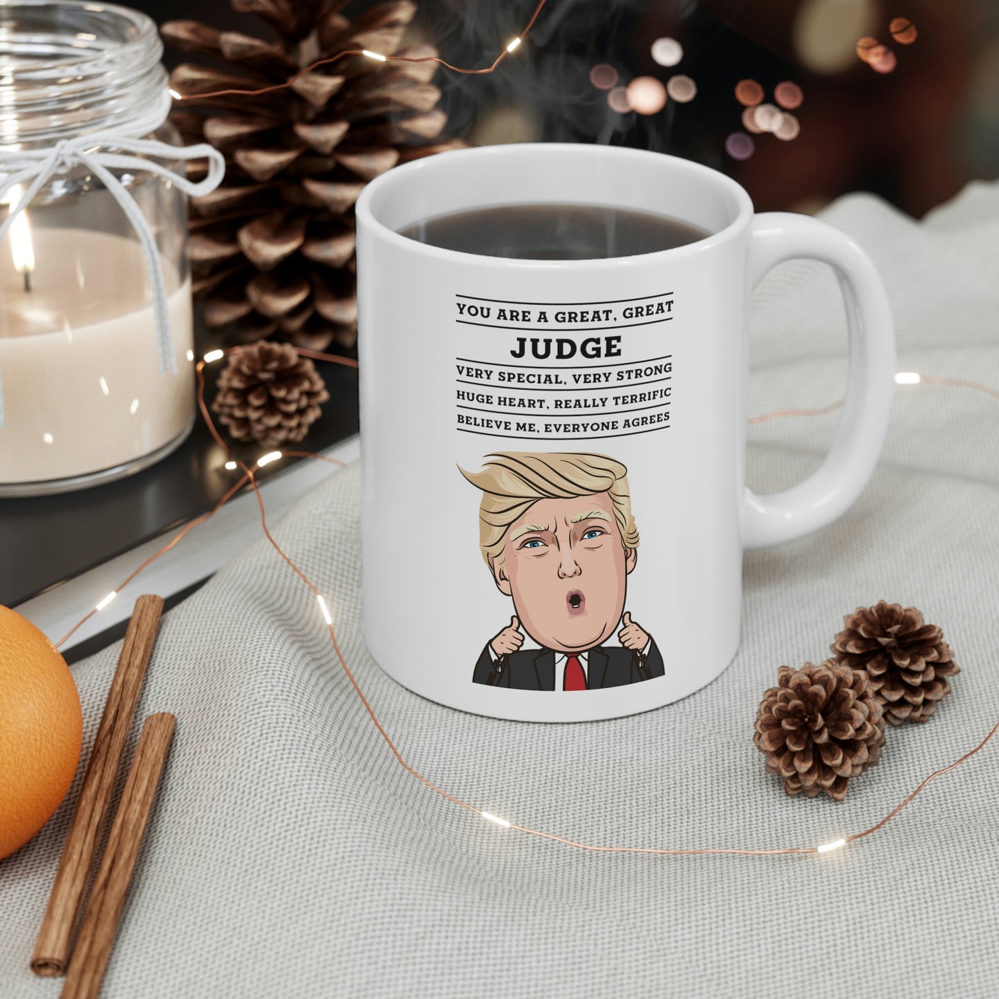 Funny Judge Donald Trump Coffee Mug - President Novelty Christmas Gift Idea for Men Women