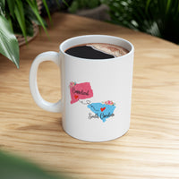 Load image into Gallery viewer, Connecticut South Carolina Gifts - Long Distance State Ceramic Shot Glass for Mom and Dad

