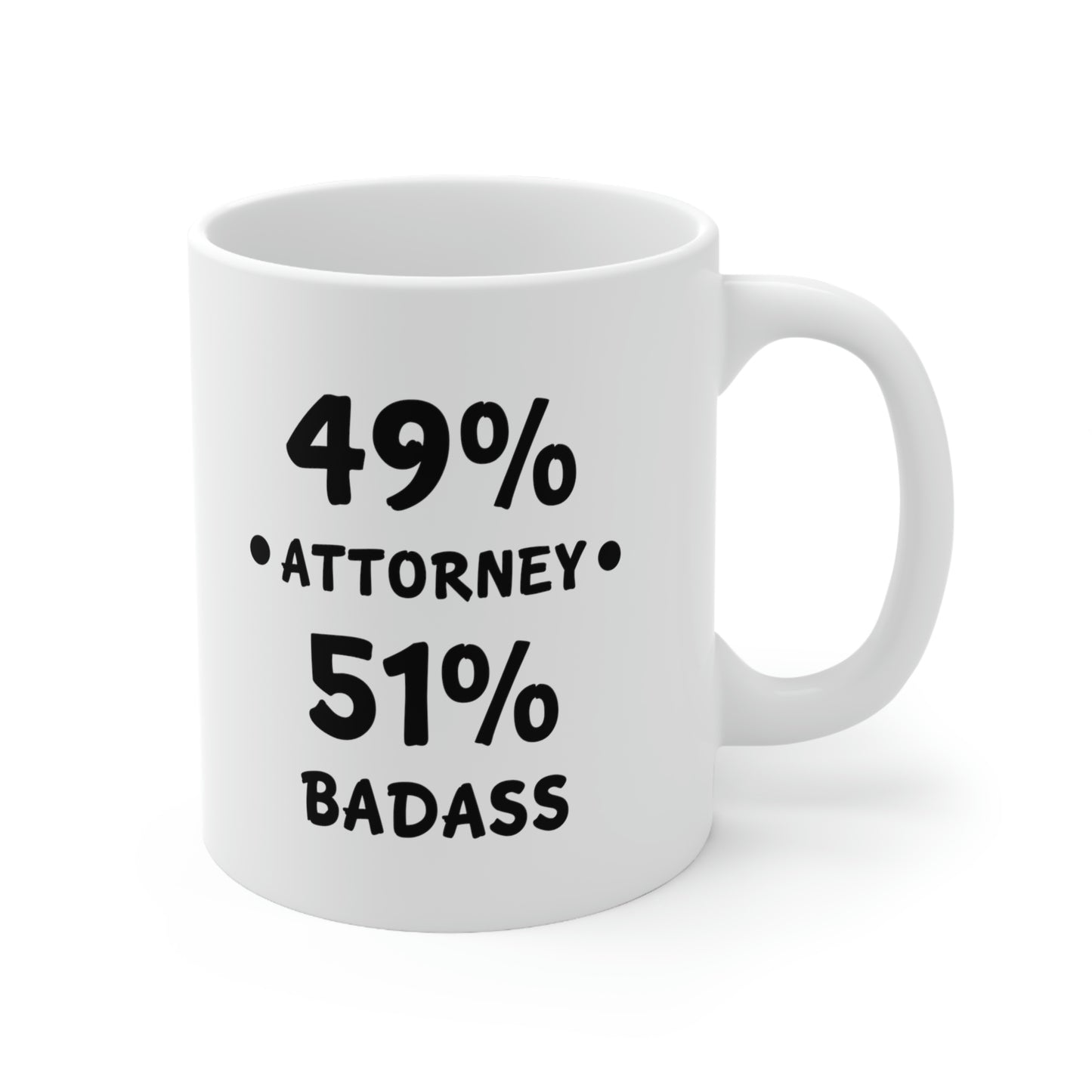 Funny Lawyer Coffee Mug - 49% Attorney 51% Badass - Best Attorney Gifts for Lawyered Men Women