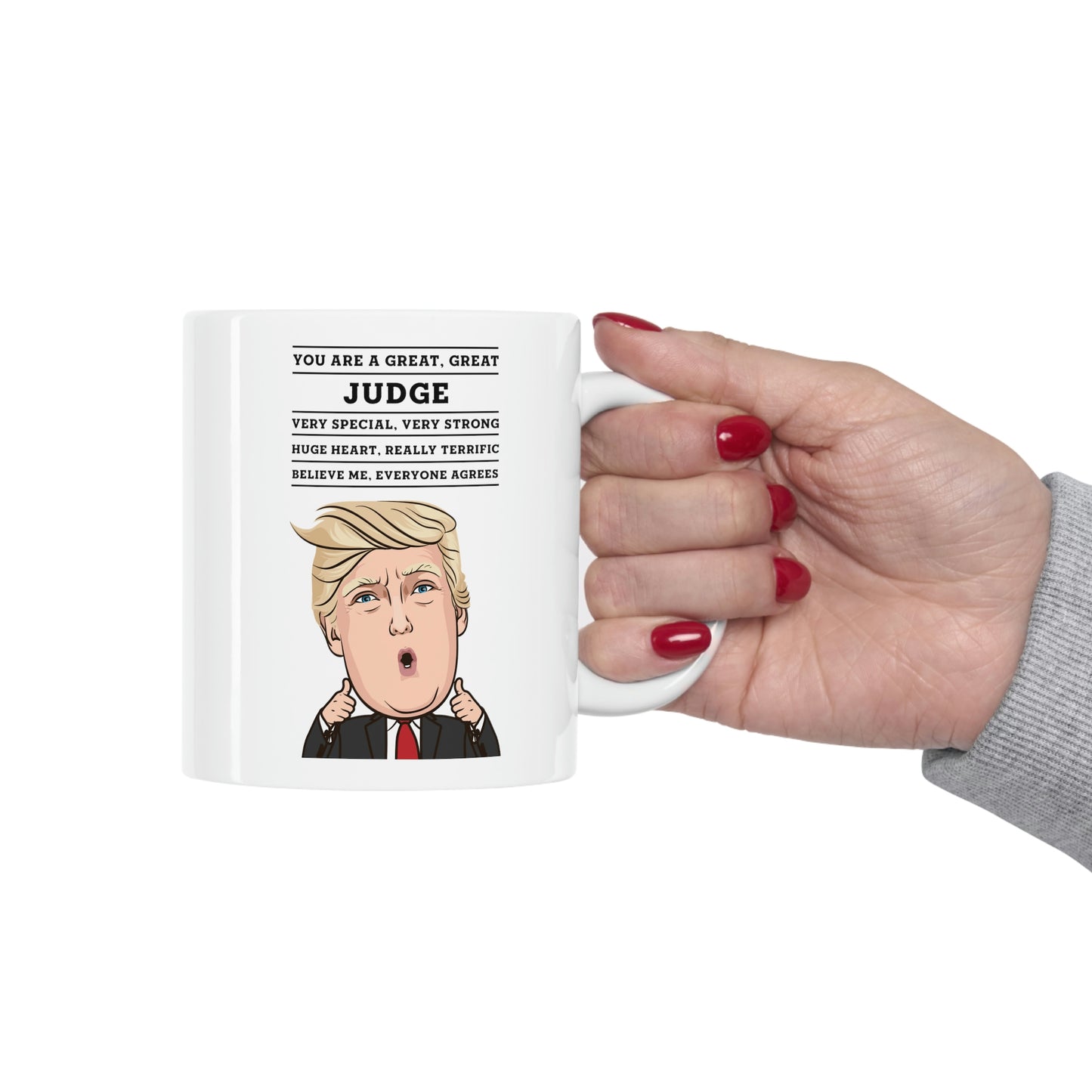 Funny Judge Donald Trump Coffee Mug - President Novelty Christmas Gift Idea for Men Women