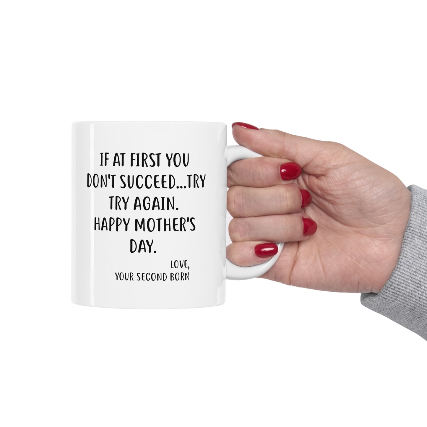 Proud Gifts Funny Mother’s Day Coffee Mug For Mom - If at first you don't succeed...try, try again - Best Birthday Christmas From Daughter Son