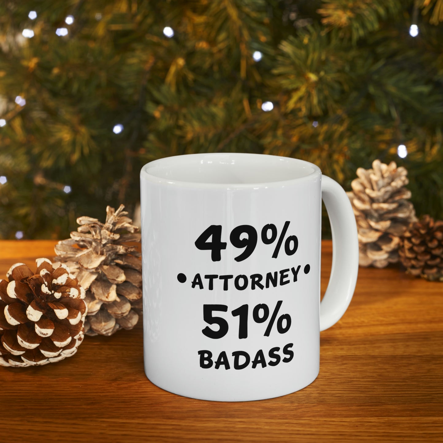 Funny Lawyer Coffee Mug - 49% Attorney 51% Badass - Best Attorney Gifts for Lawyered Men Women