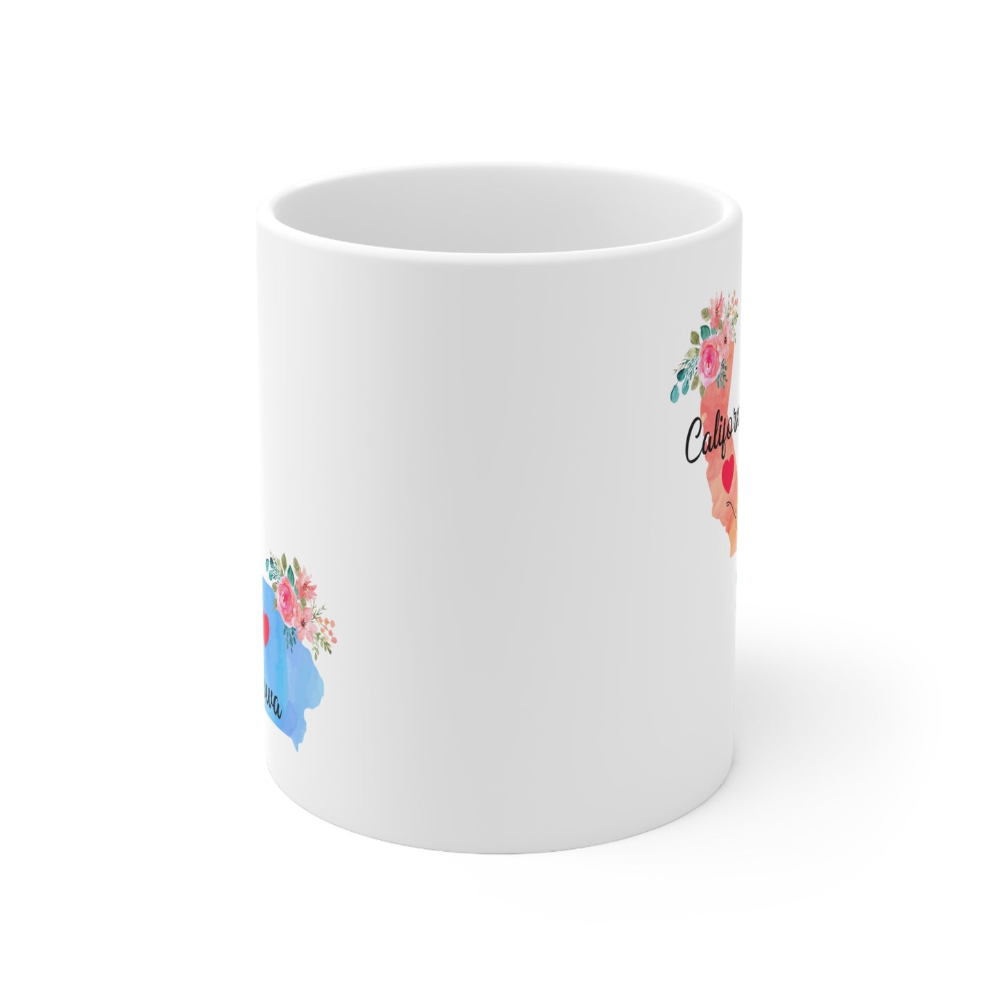 California Iowa Gifts - Long Distance State 11 OZ Coffee Mug for Mom and Dad