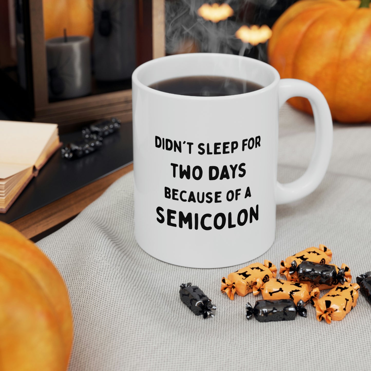 Coding Coffee Mug - Didn't sleep for two days because of a Semicolon Cup - Fun Gifts for PHP JavaScript Developer Men Women