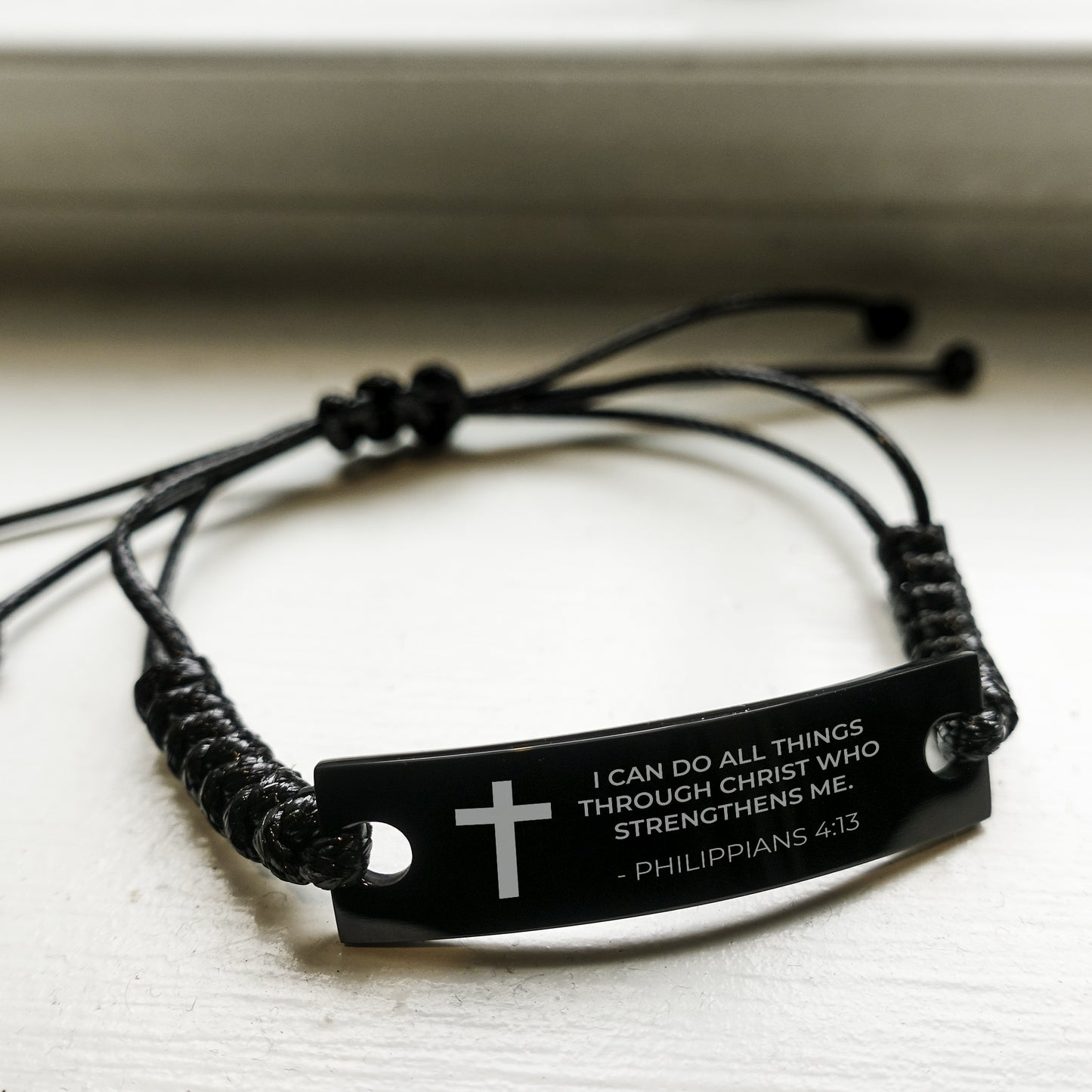 Baptism Gifts for Teenage Boys, I Can Do All Things Through Christ, Religious Bible Verse Catholic Bracelets for Son, Grandson, Dad, Godfather
