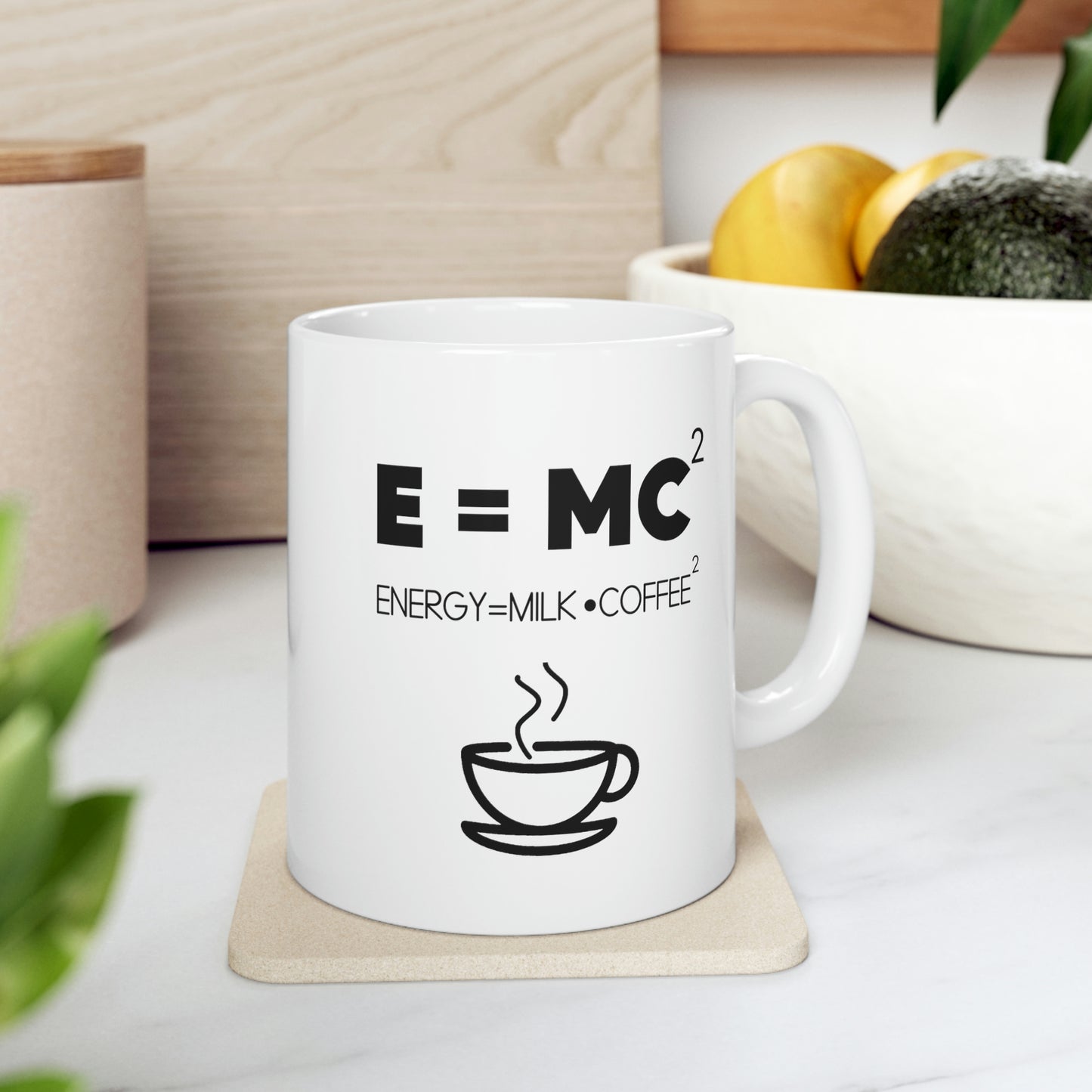 Funny Math Teacher Mug - E=Mc2 11oz White Coffee Mug, Tea Cup Best Gifts For Math Teacher