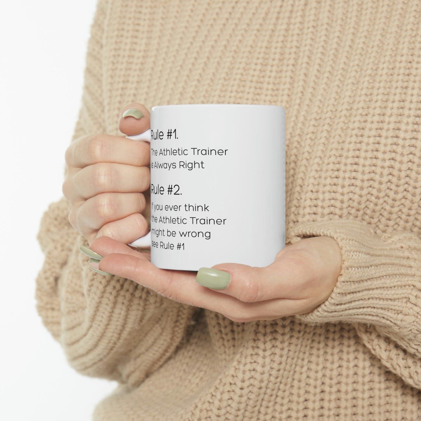 Sport Trainer Coffee Mug - Rule #1...The Athletic Trainer is Always Right Rule #2 Cup - Funny Athletic Fitness Christmas Cup and Sarcasm