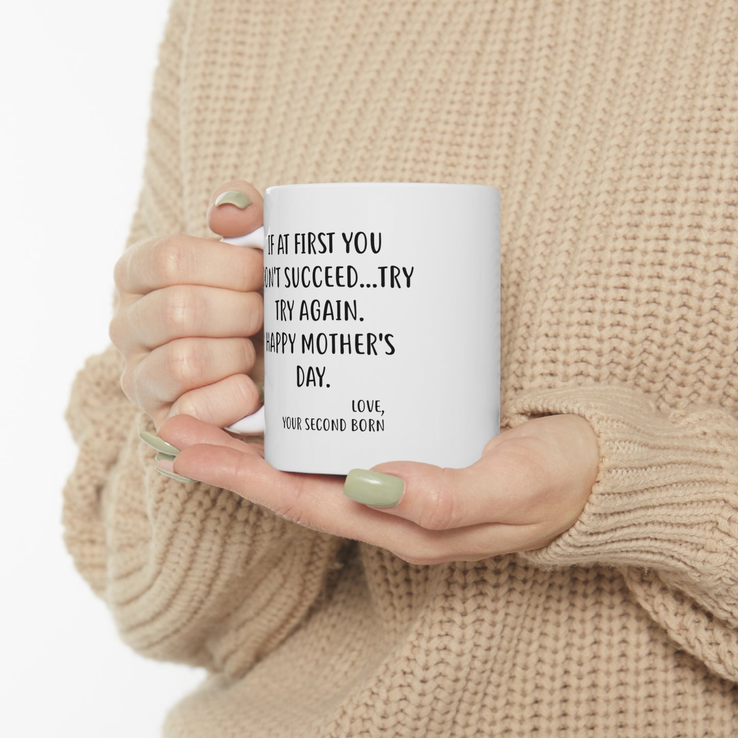 Proud Gifts Funny Mother’s Day Coffee Mug For Mom - If at first you don't succeed...try, try again - Best Birthday Christmas From Daughter Son