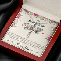 Load image into Gallery viewer, Bride Gifts, I Love You, Dragonfly Necklace For Women, Wedding Day Thank You Ideas From Sister
