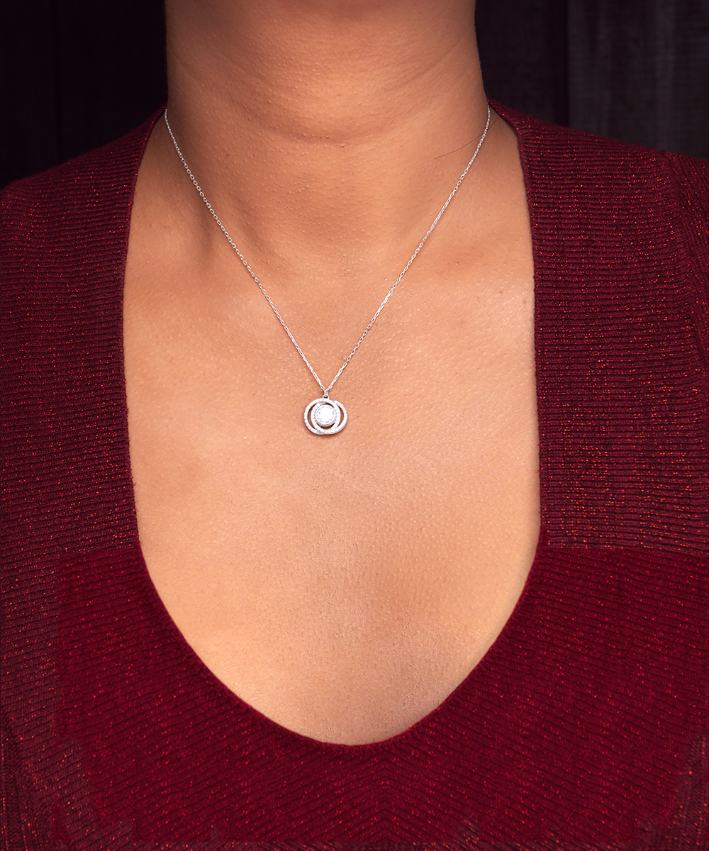 Badass Girlfriend Necklace, 1 Year Anniversary For Girlfriends Unique Gifts, Beautiful Birthday Gifts for Her Romantic, To My Badass Girlfriend Double Crystal Circle Necklace For Women