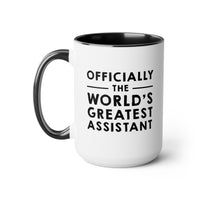 Load image into Gallery viewer, Assistant Two Tone Coffee Mug - Officcially The World&#39;s Greatest Assistant - Administrative Assistant Gifts For Women Men
