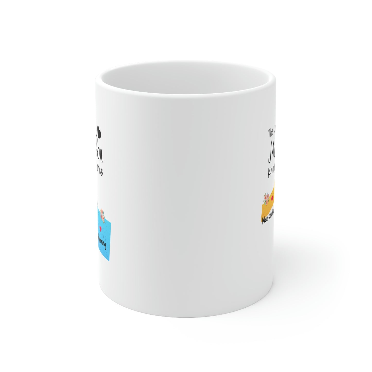 Massachusetts Wyoming Mother's Day Gifts - Love Mom & Son - Long Distance Home State 11 OZ Coffee Mug for Mom