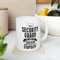 Load image into Gallery viewer, Funny Security guard Coffee Mug - My Level Of Sarcasm Cup - Unique Birthday Gifts for Mom and Dad
