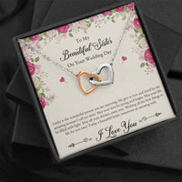 Load image into Gallery viewer, Bride Gifts, I Love You, Interlocking Heart Necklace For Women, Wedding Day Thank You Ideas From Sister
