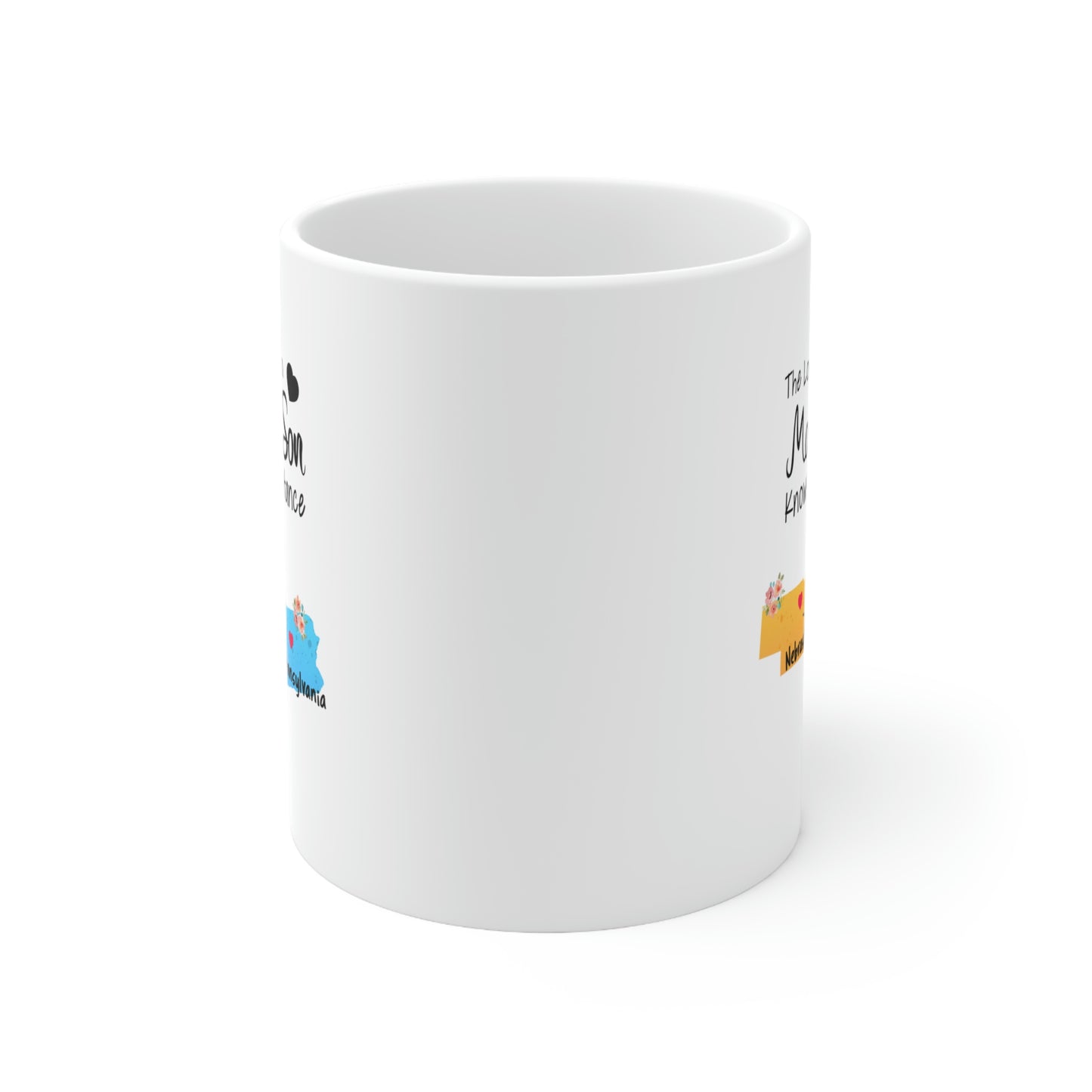 Nebraska Pennsylvania Mother's Day Gifts - Love Mom & Son - Long Distance Home State 11 OZ Coffee Mug for Mom